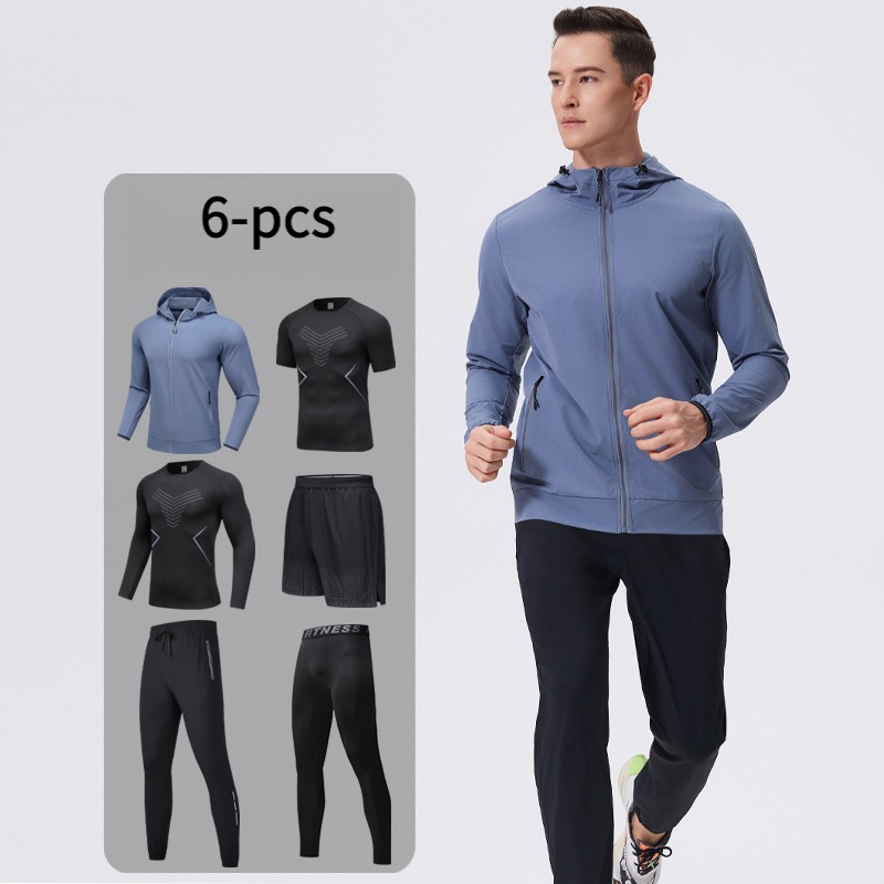 Cycling Gear Man - Men's 6-Piece Sportswear Set with Hood
