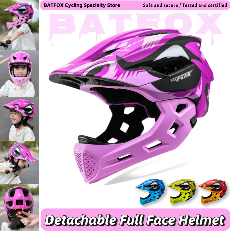 Youth Cycling Gear - BATFOX Kids Full Face Bike Helmet