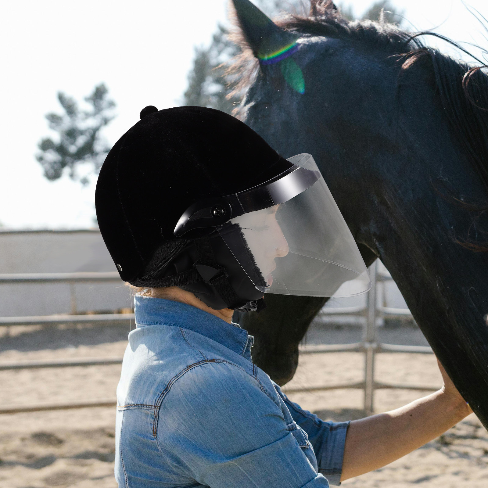 Black Fabric Equestrian Unisex - Youth Cycling Gear ulasan dan harga