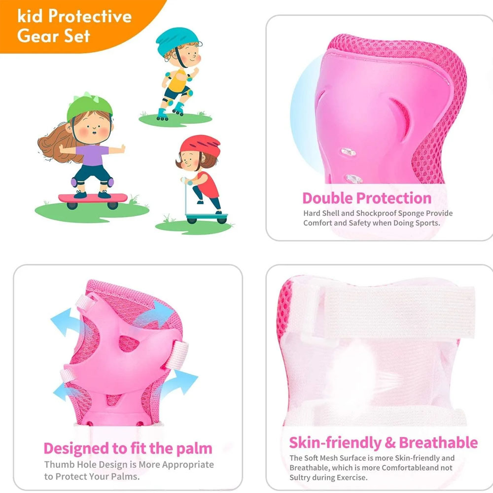 6Pcs Youth/Kids Knee Pads Elbo - Youth Cycling Gear ulasan dan harga