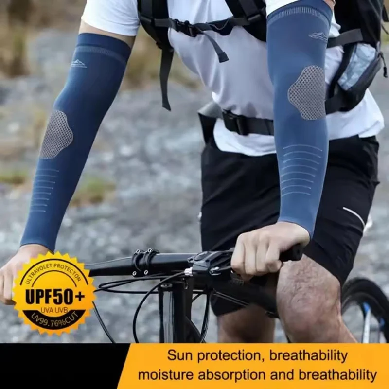 Summer Sun Protection Ice Silk - Cycling Arm Warmers ulasan dan harga