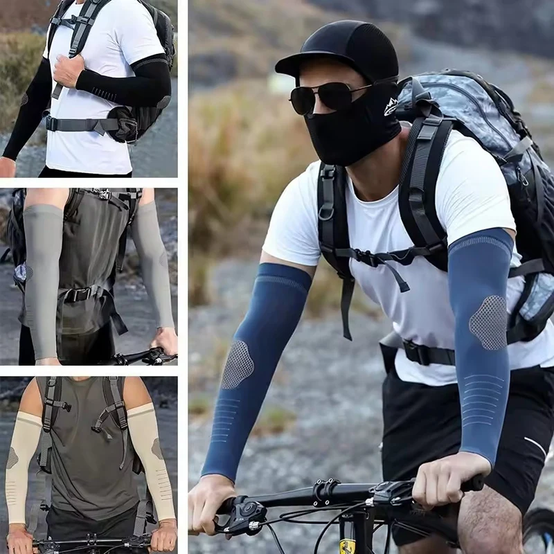 Summer Sun Protection Ice Silk - Cycling Arm Warmers ulasan dan harga